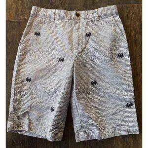 Brooks Brothers Crab Seersucker Shorts Boys Size 12 Adjustable Waist EUC